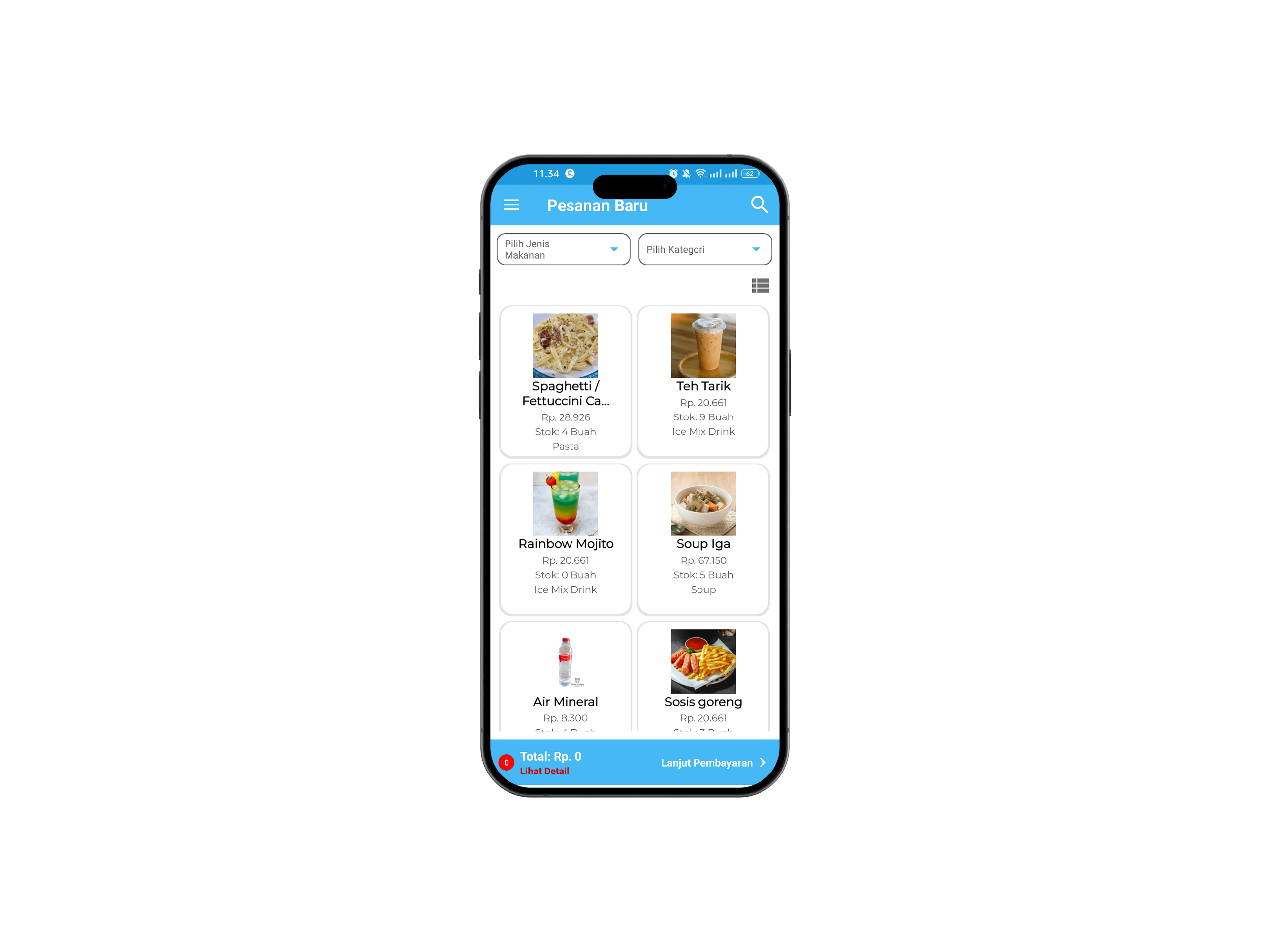 Aplikasi Mobile (untuk Kasir)